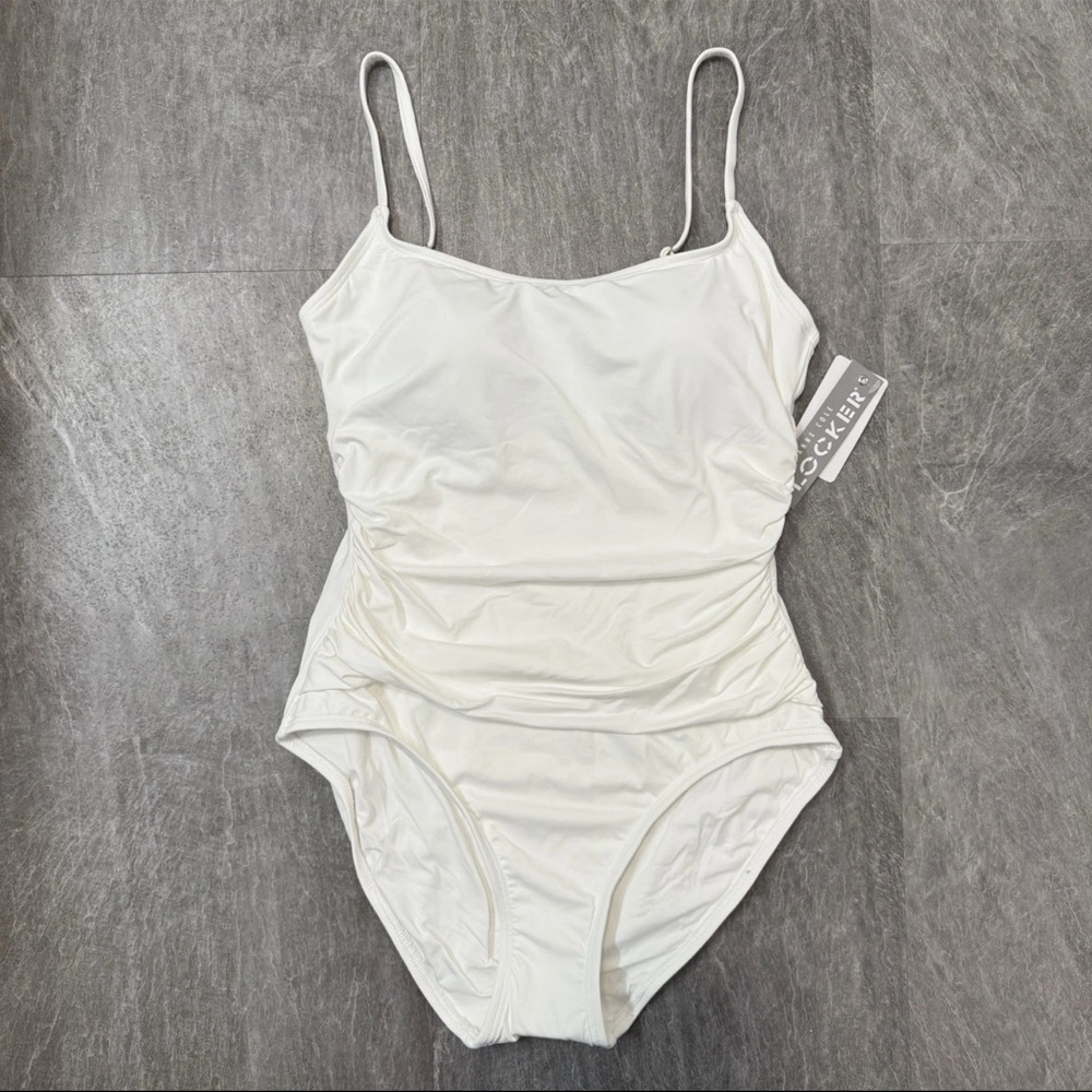 Anne Cole Women's Shirred Maillot One-Piece Swimsuit | White